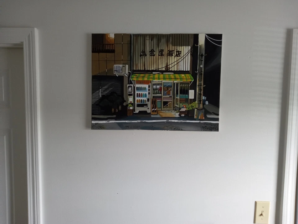 Original Painting 'shibuya Nights' Artwork On 24" X 18" Canvas, Japan Nightlife - Image 4 of 4