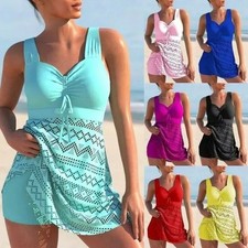 Plus Size Women's Tankini Shorts Set Ladies Swimming Costumes Two Piece Swimsuit