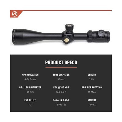 Athlon Optics Argos BTR GEN2 8-34x56 Riflescope - 214067 for