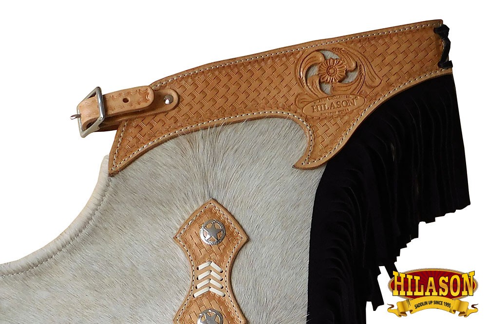 HILASON Pro Rodeo Bronc Bull-Riding Smooth Leather Chinks | Handmade Chaps