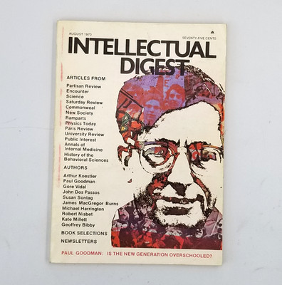 Intellectual Digest Vol 1 No 2 August 1970 Paul Goodman Early Counterculture