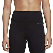 adidas Women's Designed 2 Move 3-Stripes 3/4 Tights, Black/White, NWT, Auth.