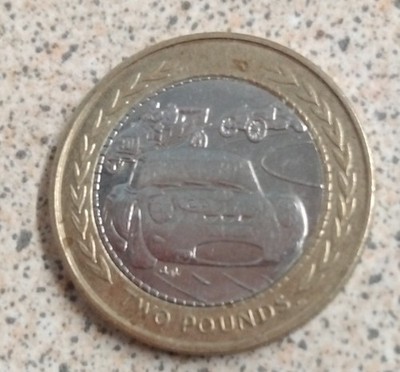 RARE 1998 VINTAGE CAR RALLY £2 COIN TWO POUND COIN ISLE OF MAN