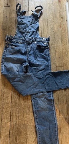 Cat & Jack Girls' Jean Denim Overalls Jumpsuit Straight Leg, Light Wash Sz L - Picture 8 of 12