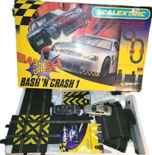 BASH 'N' CRASH 1 Scalextric Sport Electric Car Toy Set *Complete Tested*
