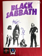 Geezer Butler Bill Ward Black Sabbath dual signed 16x20 photo Beckett COA Ozzy