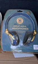 iHip Cruz Azul Stereo Headband Ear-Pad Headphones Blue Yellow 3.5mm
