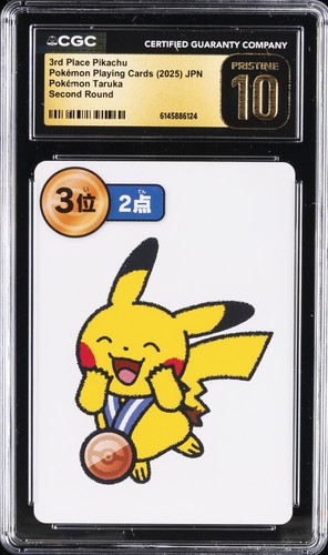 2025 POKEMON PLAYING CARDS JAPANESE 3RD PLACE PIKACHU CGC 10 PRISTINE