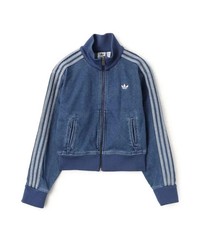 adidas Originals Adicolor Retro Blue Track Indigo Denim Jacket Women Sz M,,L,XL