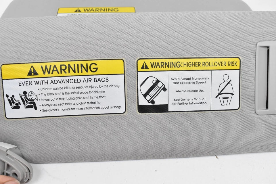 Juego de pares de parasoles lado izquierdo derecho Kia Sedona 2015-2020 tela gris OEM Foto 4 de 4