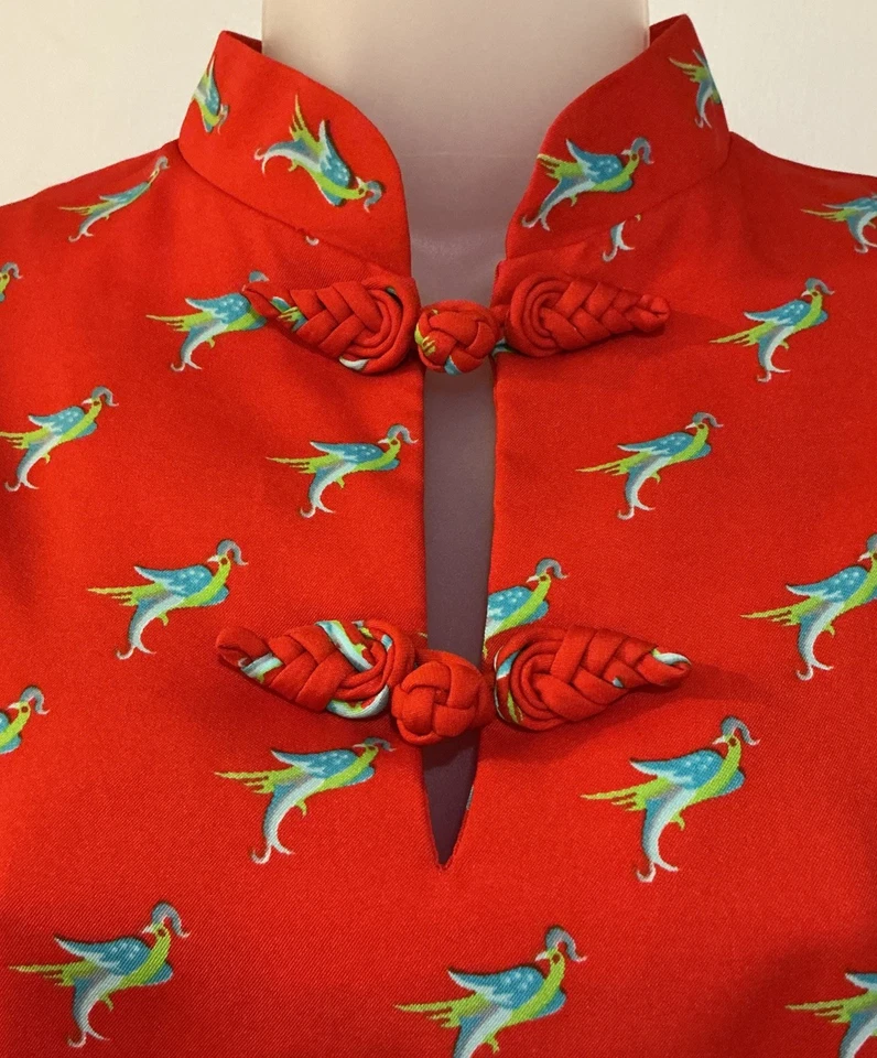 Maxi Vestido Vintage Años 70 Rojo Jamison Boutique Pavo Real S/M Foto 4 de 4