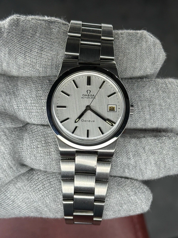 omega geneve automatic cal. 1011 Ref 166.0173 Date White Dial Herren Armbanduhr " - Bild 3 von 4