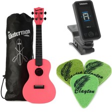 Kala The Waterman Concert Ukulele Essentials Bundle - Pink Dusk