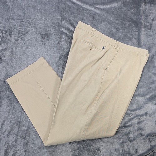 Polo Ralph Lauren Preston Pants Mens 48Bx34 Beige BIG Casual Preppy Khaki Chinos