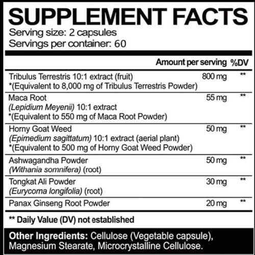 Tribulus Terrestris Extrak = 120 cápsulas - dosis alta - musculación + Testo - Imagen 7 de 10