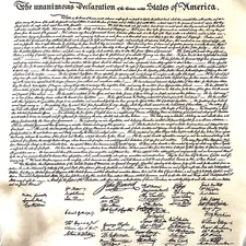 Declaration of Independence John Hancock Insurance Print  13" x 15" Vintage Cond