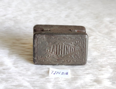 1940er Vintage Jai Hind Nr. 222 Bidi Beedi Werbung Blech Rechteckige Box TIN218