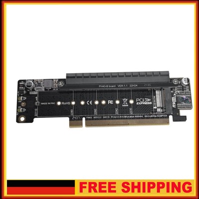 PCIe X16 bis X8+X4+X4 Erweiterungs-Riserkarte, erweiterte Karte M.2 NVMEx2 Einga