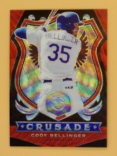 2020 Panini Crusade Cody Bellinger 076/199 Ruby Wave Prizm #10 L.A. Dodgers
