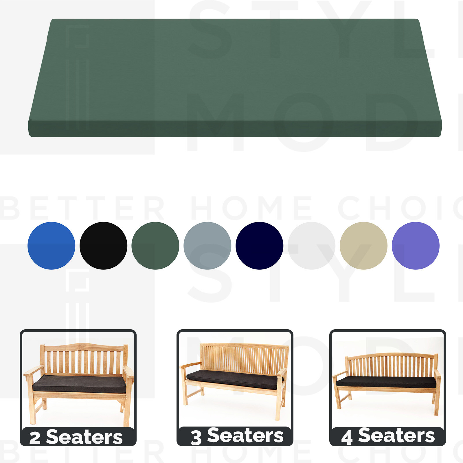 OUTDOOR 2 3 4 SEATER BENCH PAD WATERPROOF FABRIC GARDEN FURNITURE SEAT