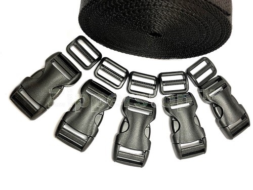 1" YKK Flat Side Release Buckles and Tri-glide Slides with Nylon Webbing Straps - Picture 9 of 13