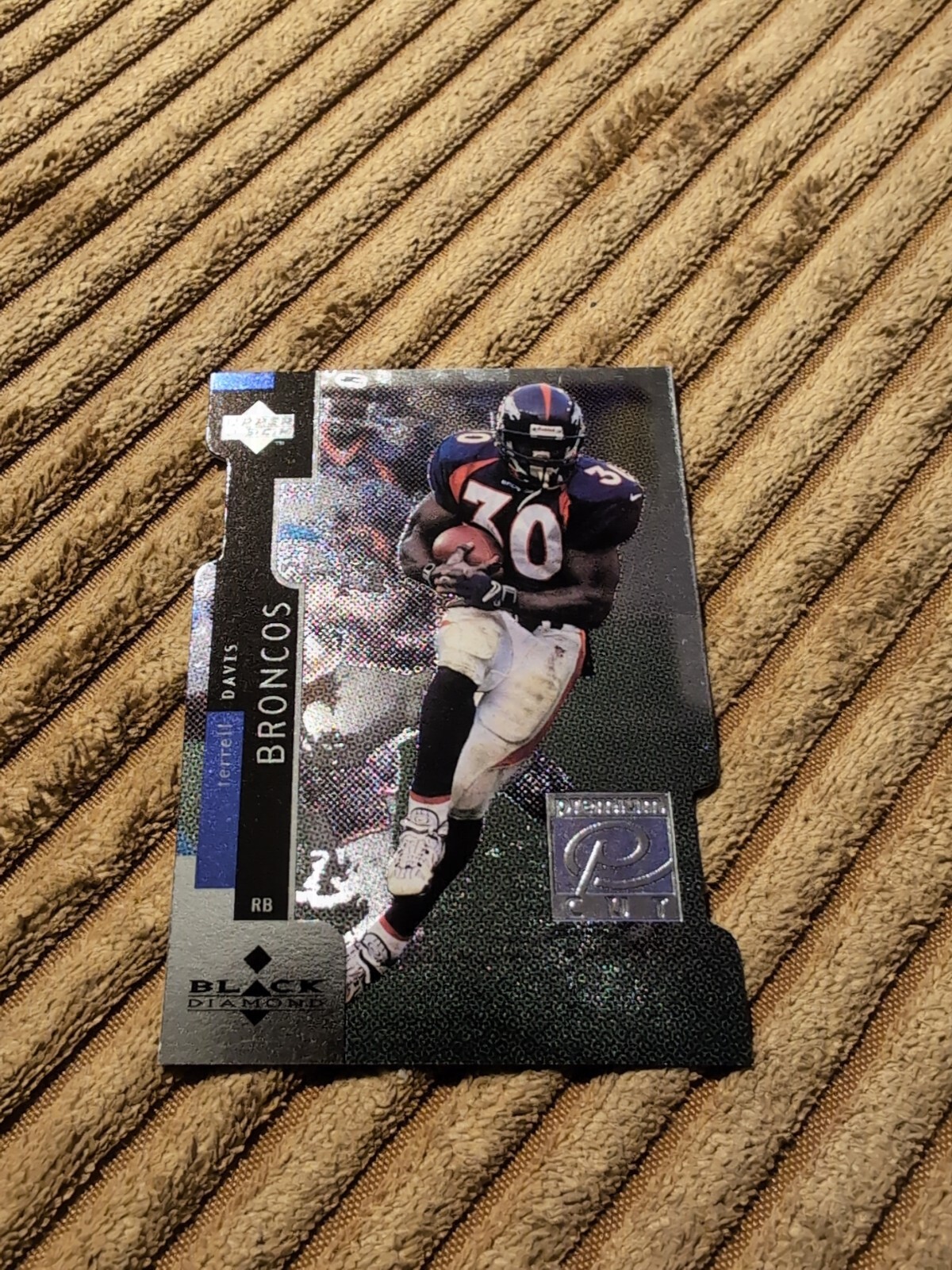 1998 Ud Black Diamond Football Terrell Davis Premium Cut Die Cut Cards! Rare!!