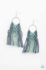   Paparazzi Macrame Rainbow - Blue Earrings  Beautiful  NWT  HTF   