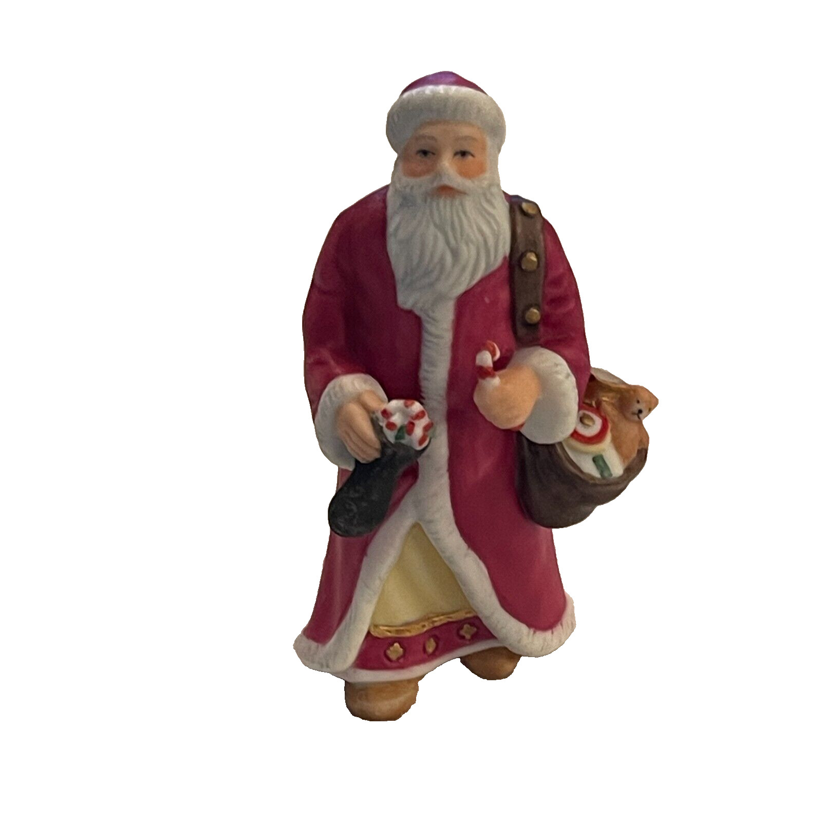1994 Lenox Miniature Santa Collection Pere Noel Saint Nicolas Gifts Bag