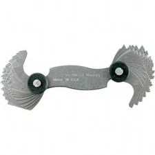 Mitutoyo 188-152 Inch/Metric Screw Pitch Gage: 4 to 56 TPI, 18 Leaves