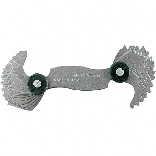 Mitutoyo 188-152 Inch/Metric Screw Pitch Gage: 4 to 56 TPI, 18 Leaves