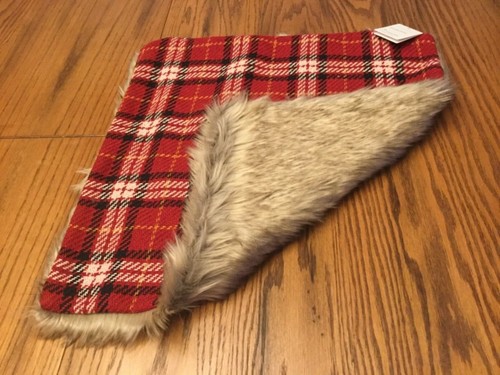 Pottery Barn Nottingham Plaid with Faux Fur Back Pillow Cover Red 20” NWT decor - Picture 3 of 6