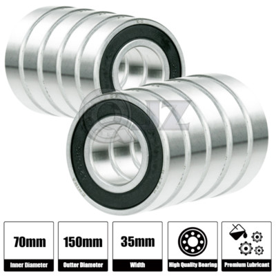 10x 6314-2RS Ball Bearing 70mm x 150mm x 35mm Rubber Seal Premium RS 2RS QJZ NEW