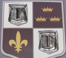 2 Pewter Adhesive Shields Letter T Initial Monogrammed Embellishments France