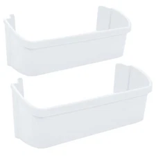 2-Pack 240323001 Door Bin Shelf White Lower ABS For Frigidaire Refrigerator