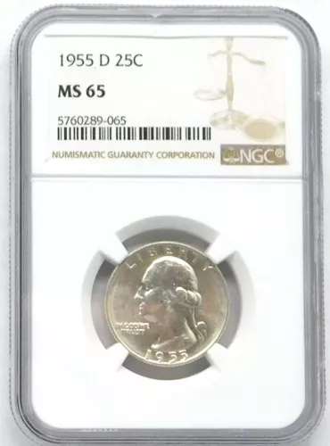 1955 D Washington Quarter MS-65 NGC