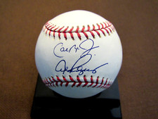 CAL RIPKEN JR ALEX RODRIGUEZ PASSING OF THE TORCH SIGNED AUTO BASEBALL IRONCLAD 