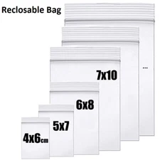 HEAVY DUTY 4 Mil Clear Seal Bags Reclosable Plastic Bag Jewelry 4Mil Reusable