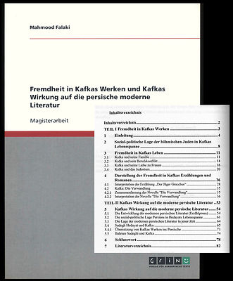M. Falaki Fremdheit i. Kafkas Werken & Kafkas Wirkung auf die persische Lit.
