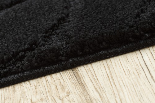 Amazing Modern Two-piece BATHROOM set RUG soft SUPREME STONES non-slip black - Picture 6 of 10