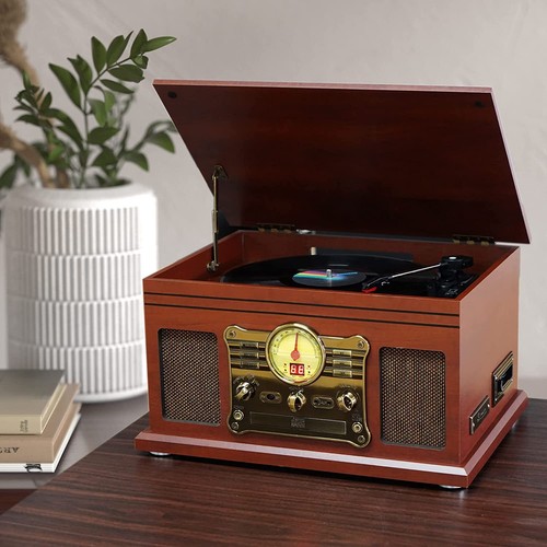 10-in-1 Bluetooth Record Player Multifunctional 3-Speed Turntable Vinyl Record - Picture 4 of 8