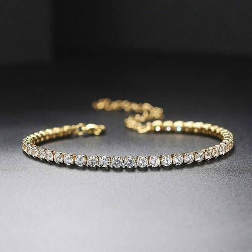 8Ct Round Cut Lab-Created VVS1 Diamond Women's Anklets 14K Yellow Gold Finish - Picture 3 of 4