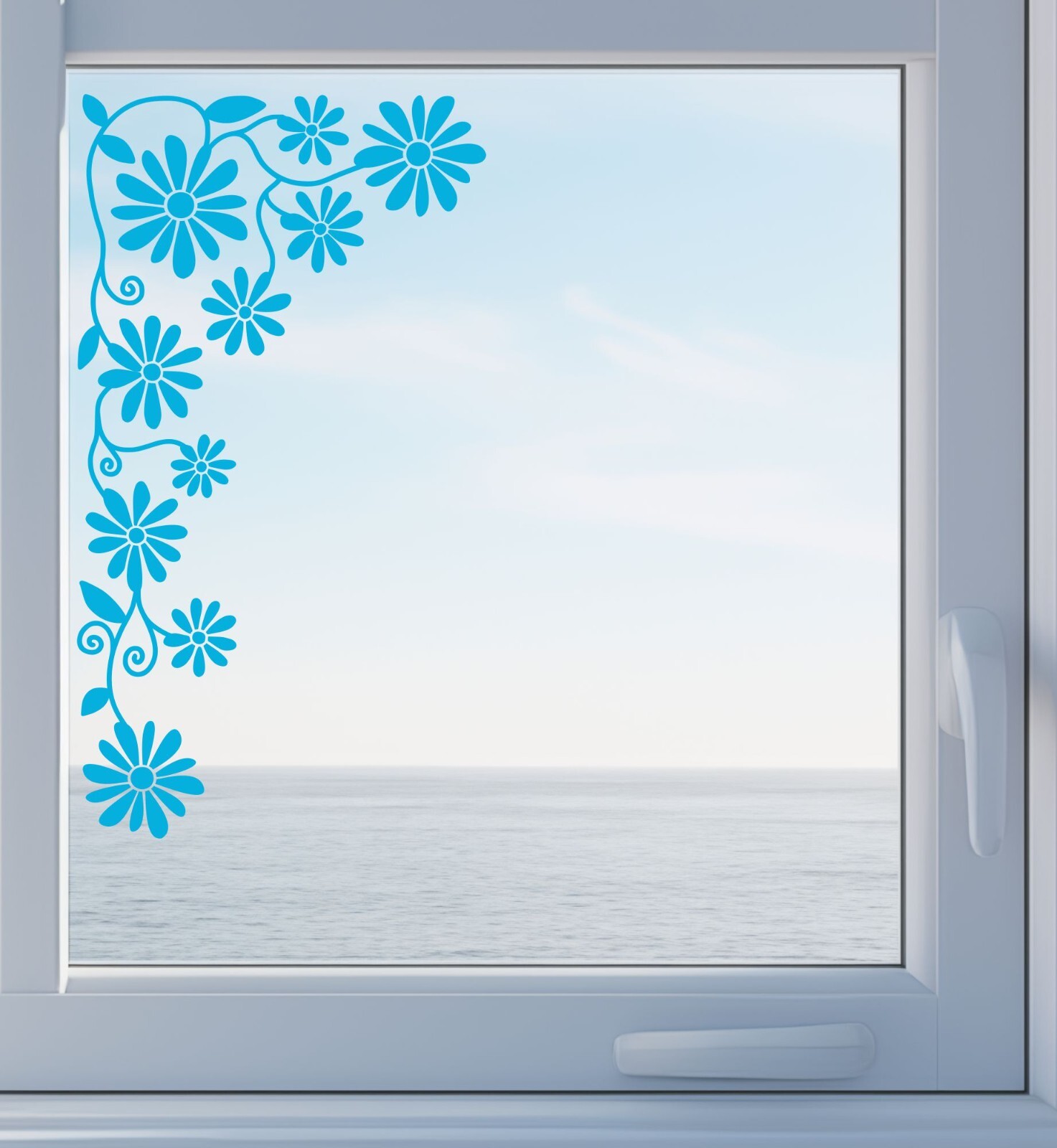 Dainty Daisy Flower Corner Frosted Etch or Stained Glass Effect Window Sticker eBay