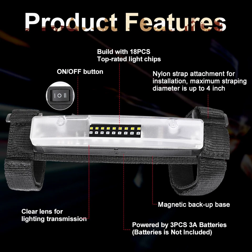 1x Luz de trabajo LED universal de montaje en barra antivuelco para parachoques ATV UTV JEEP cortesía hogar Foto 2 de 4