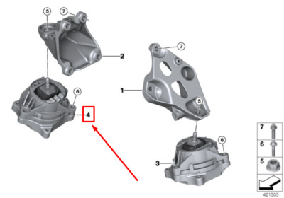 NEW BMW 2 COUPE F22 RIGHT ENGINE MOUNT 22116859412 6859412  