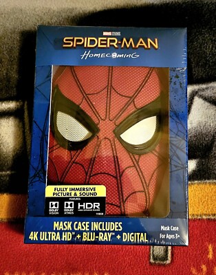 Brand New Spider Man Homecoming 4K Blu Ray DVD Collector's Edition Set w Mask 