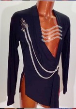 M528 Men Ballroom Latin/Rhythm/Salsa Competition Dance shirt black S