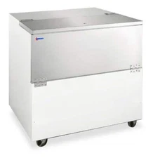 Omcan USA 50101 34" Single Sided Milk Cooler, Cold Wall, 8 Crates Capacity