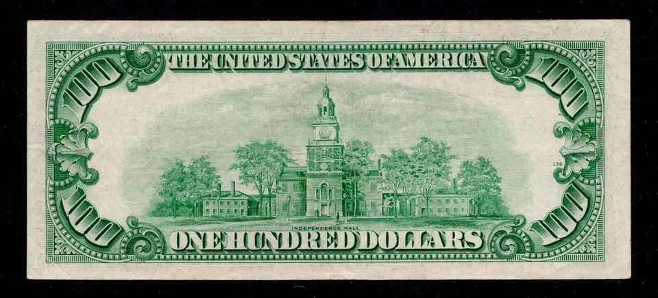 $100 1950-B Green Seal Federal Reserve Note New York Free Shipping (B170) - Image 2 of 2