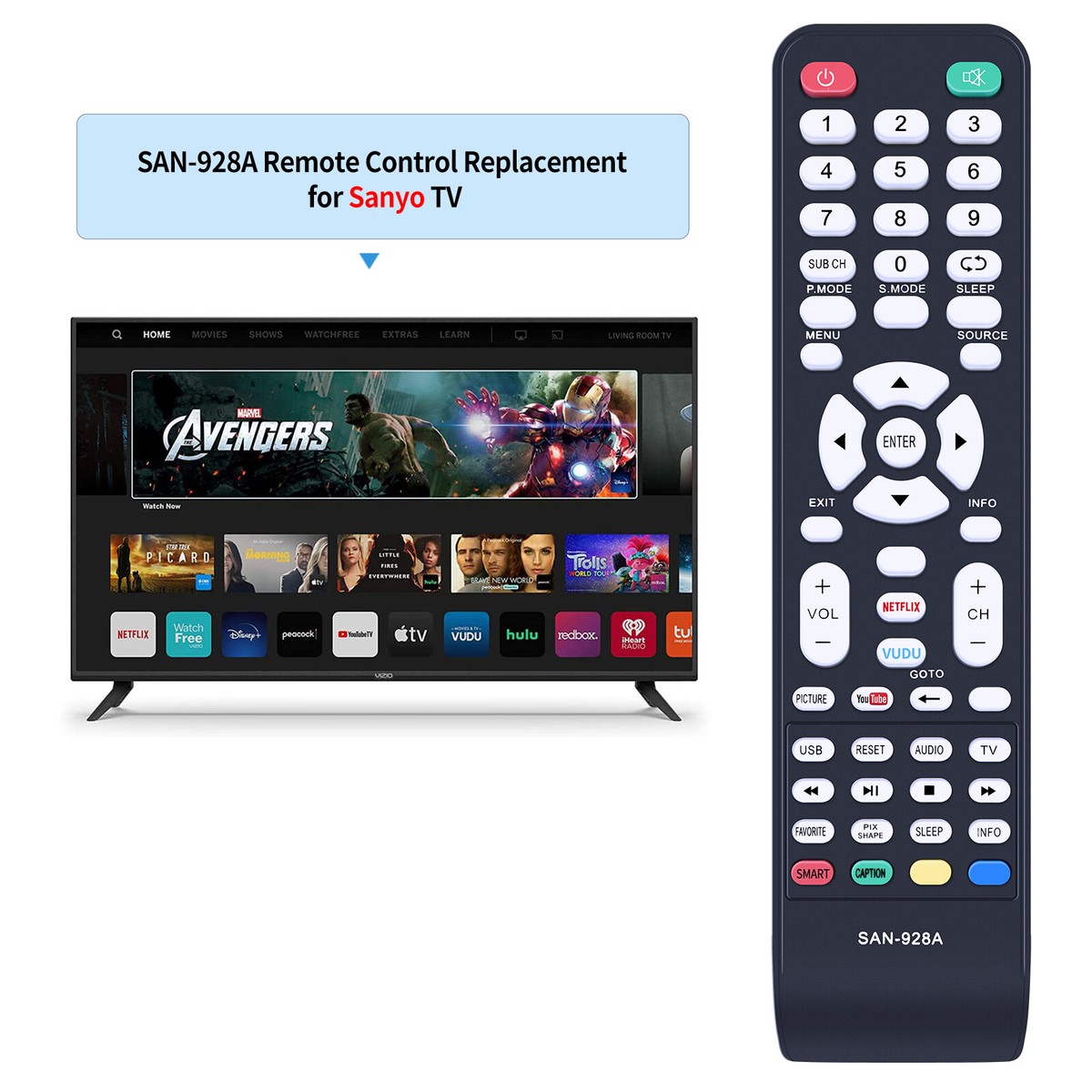 Universal Remote Control For Sanyo TV GXCC GXFA GXBD GXBM