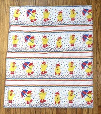 Vintage Rubber Ducky Baby Quilt Blanket Handmade Primary Colors Whimsical Fun